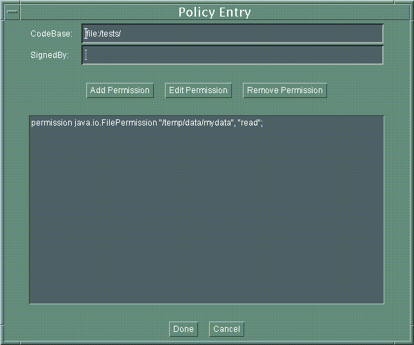 First Policy Entry